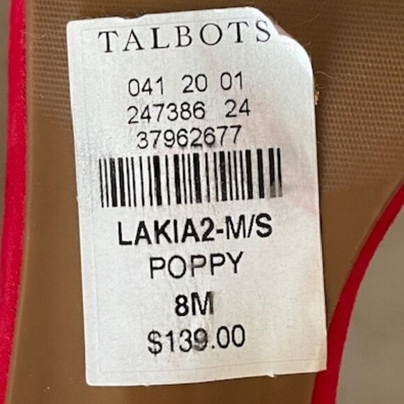 TALBOTS Lakia Poppy Brushed Leather Sandals 8B - Picture 6 of 16